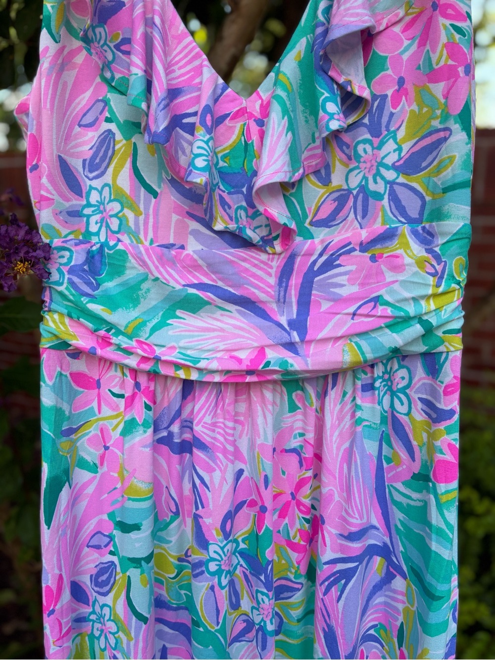 LILLY PULITZER Mirella Maxi Dress “It Was All A Dream” Floral V Neck Size M - Picture 8 of 12